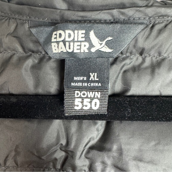 291. Eddie Bauer 550 Down Hooded Puffer Jacket Black Men’s XL - Picture 2 of 10